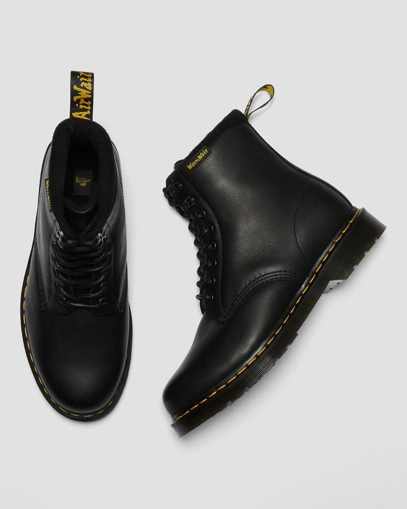 Men's Dr Martens 1460 Pascal Warmwair Leather Lace Up Boots Black | AU 529RVD